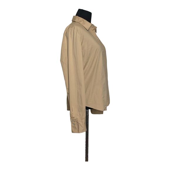 Old Navy beige buttoned long sleeves stretch shirt size M - Picture 7 of 8